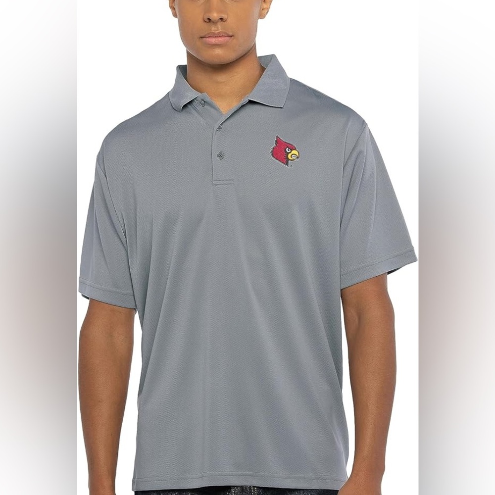 Adidas Gray Polo Shirt Classic Style. Cardinals